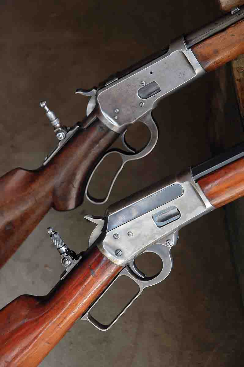 Winchester’s 1892 (top) and Marlin’s 1894 lever rifles chambered the 44-40 as well as other W.C.F. cartridges.